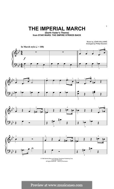The Imperial March (Darth Vader's Theme): For piano by John Williams