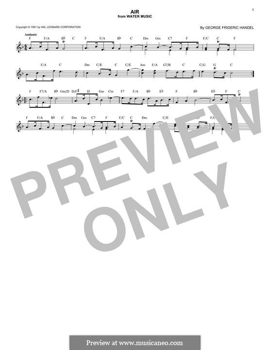 Suite No.1 in F Major – Aria, HWV 348: Melody line by Georg Friedrich Händel