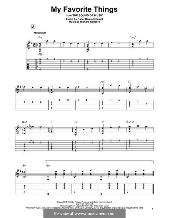 Guitar version: For a single performer by Richard Rodgers