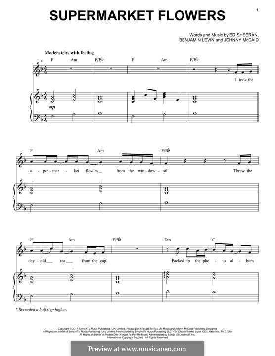 Supermarket Flowers Piano Sheet Music C Major Best Flower Site