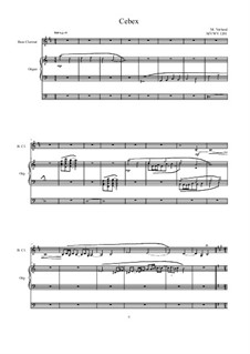 Cebex for Bass Clarinet and Organ, MVWV 1201: Cebex for Bass Clarinet and Organ by Maurice Verheul