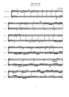 Duos for 2 Bass clarinet, Volume 1: Duo No.2, MVWV 1037 by Maurice Verheul