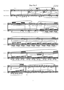 Duos for 2 Bass clarinet, Volume 1: Duo No.5, MVWV 942 by Maurice Verheul