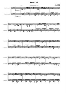 Duos for 2 Bass clarinet, Volume 1: Duo No.9, MVWV 946 by Maurice Verheul
