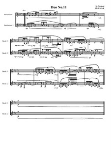 Duos for 2 Bass clarinet, Volume 1: Duo No.11, MVWV 948 by Maurice Verheul