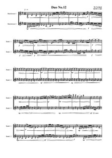 Duos for 2 Bass clarinet, Volume 1: Duo No.12, MVWV 949 by Maurice Verheul