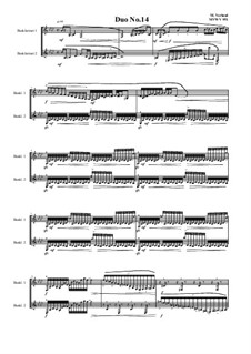 Duos for 2 Bass clarinet, Volume 1: Duo No.14, MVWV 951 by Maurice Verheul