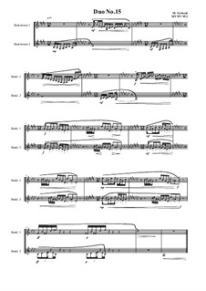 Duos for 2 Bass clarinet, Volume 1: Duo No.15, MVWV 952 by Maurice Verheul