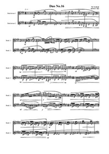 Duos for 2 Bass clarinet, Volume 1: Duo No.16, MVWV 953 by Maurice Verheul