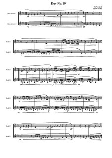 Duos for 2 Bass clarinet, Volume 1: Duo No.19, MVWV 956 by Maurice Verheul