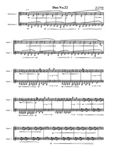 Duos for 2 Bass clarinet, Volume 1: Duo No.22, MVWV 959 by Maurice Verheul