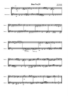 Duos for 2 Bass clarinet, Volume 1: Duo No.29, MVWV 966 by Maurice Verheul