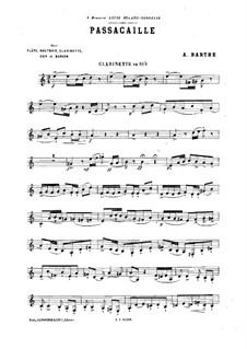 Passacaglia for Woodwind Quintet: Clarinet part by Adrien Barthe