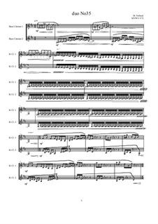 Duos for 2 Bass clarinet, Volume 2: Duo No.35, MVWV 972 by Maurice Verheul