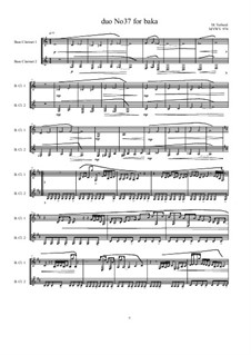 Duos for 2 Bass clarinet, Volume 2: Duo No.37, MVWV 974 by Maurice Verheul