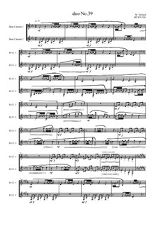 Duos for 2 Bass clarinet, Volume 2: Duo No.39, MVWV 976 by Maurice Verheul