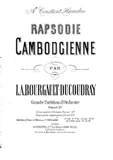 Rapsodie Cambodgienne. Arrangement for Piano Four Hands: Rapsodie Cambodgienne. Arrangement for Piano Four Hands by Louis Albert Bourgault-Ducoudray