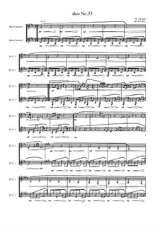 Duos for 2 Bass clarinet, Volume 2: Duo No.53, MVWV 991 by Maurice Verheul
