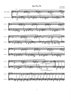 Duos for 2 Bass clarinet, Volume 2: Duo No.56, MVWV 994 by Maurice Verheul