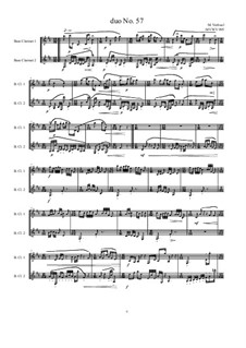 Duos for 2 Bass clarinet, Volume 2: Duo No.57, MVWV 995 by Maurice Verheul