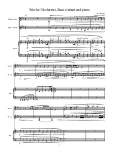 Trio for Bb Clarinet, Bass clarinet and Piano, MVWV 1197b: Trio for Bb Clarinet, Bass clarinet and Piano by Maurice Verheul