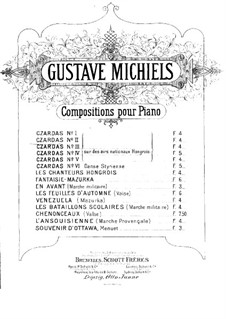 Czardas No.2, for Piano Trio: Piano part by Gustave Michiels