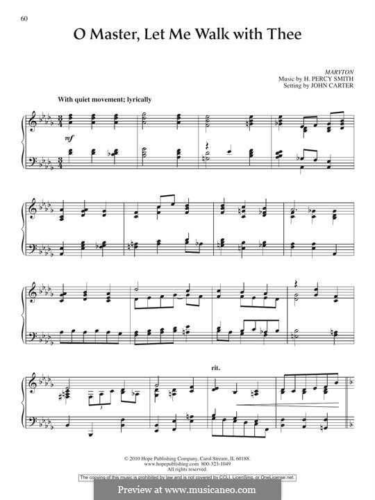 O Master, Let Me Walk with Thee: For piano by H. Percy Smith
