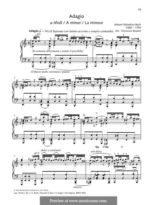 Toccata, Adagio and Fugue in C Major, BWV 564: Adagio by Johann Sebastian Bach