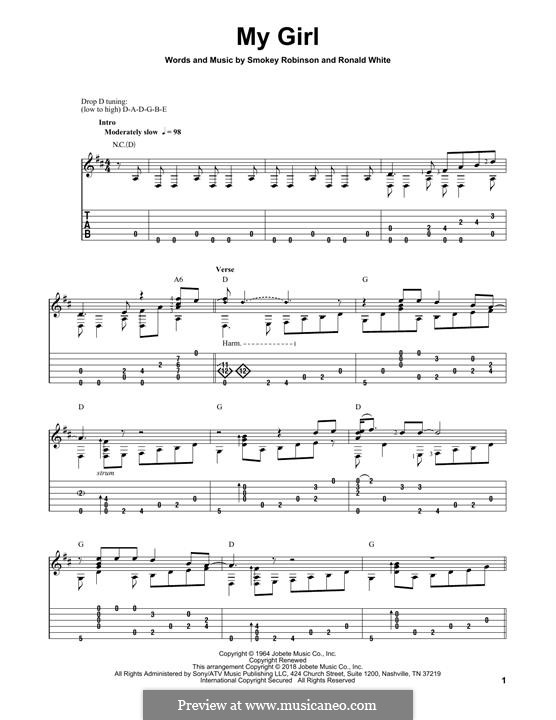 My Girl (The Temptations): For guitar with tab by Ronald White, Smokey Robinson