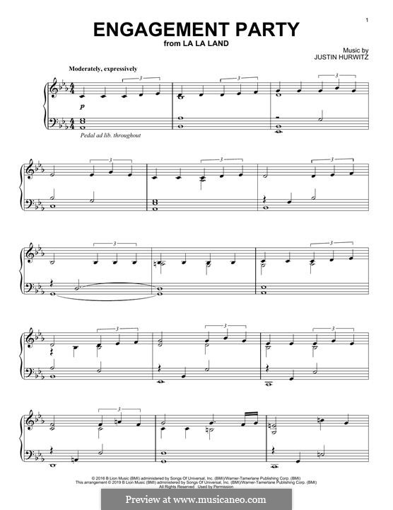 partes Pino Rudyard Kipling Engagement Party (from La La Land) by J. Hurwitz - sheet music on MusicaNeo
