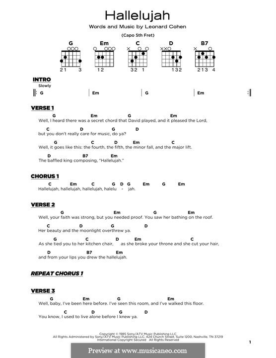 Piano-vocal score: Lyrics and chords by Leonard Cohen