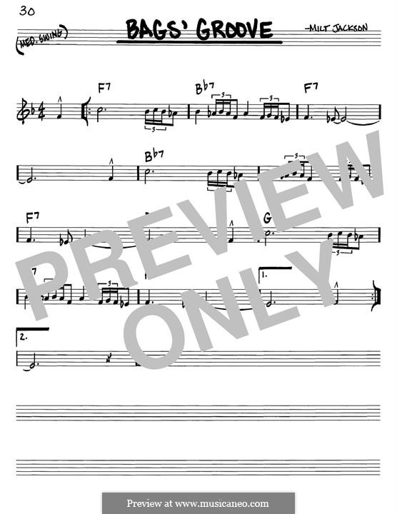 Bags' Groove by M. Jackson sheet music on MusicaNeo