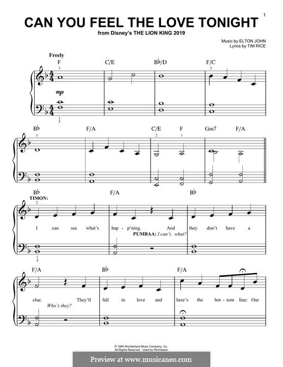 Piano version: Easy notes by Elton John