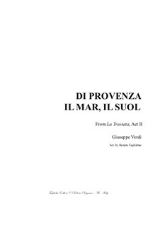 Di provenza il mar: For baritone and piano by Giuseppe Verdi