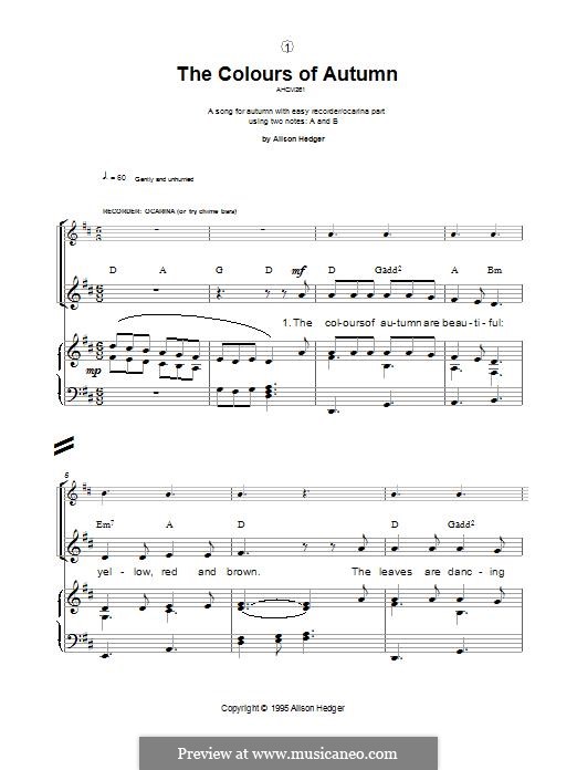 The Colours of Autumn by A. Hedger - sheet music on MusicaNeo