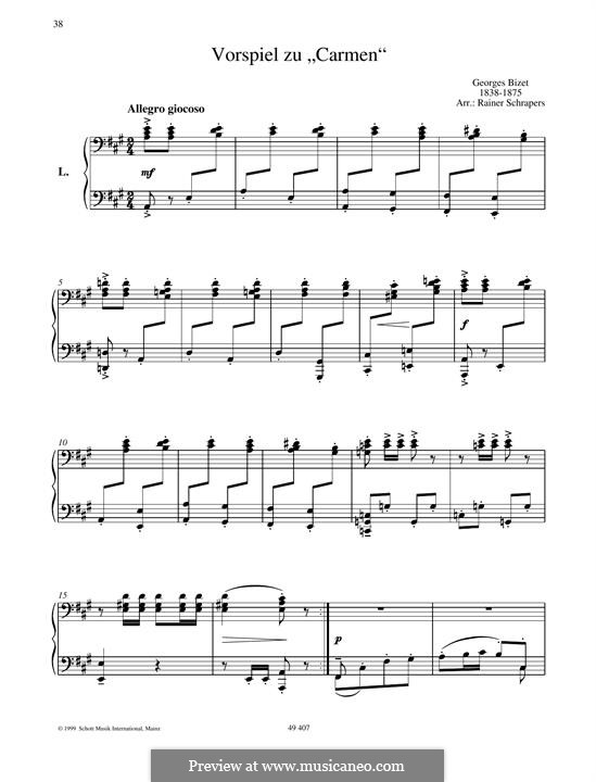 First Suite: Prelude, for piano by Georges Bizet