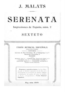 Serenade for Violin and Piano: Serenade for Violin and Piano by Joaquín Malats