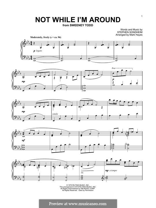 Not While I'm Around (from Sweeney Todd): For piano by Stephen Sondheim