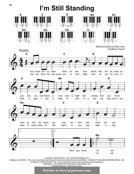 I'm Still Standing: For piano by Elton John