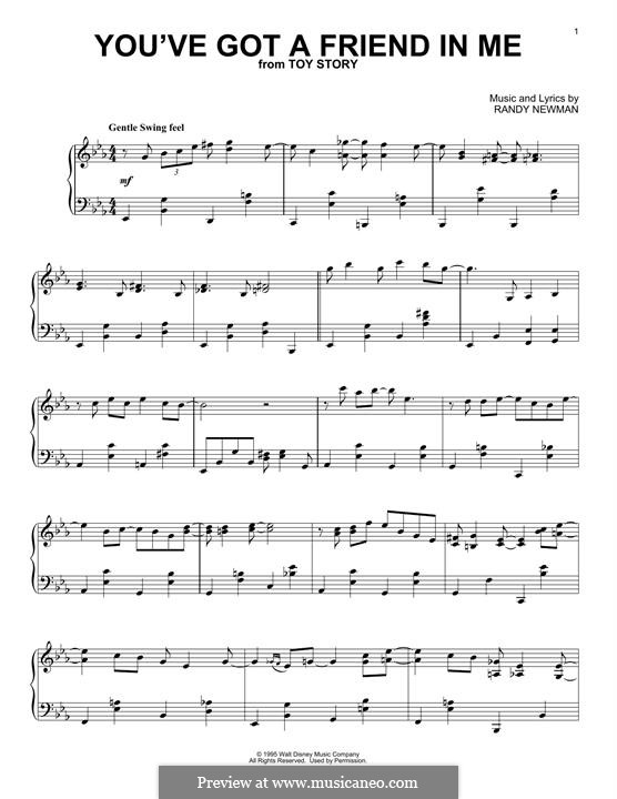 You've Got a Friend in Me (from Disney's Toy Story): For piano by Randy Newman