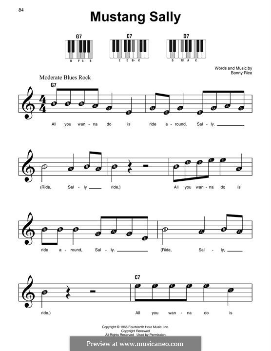 Mustang Sally: For piano by Bonny Rice