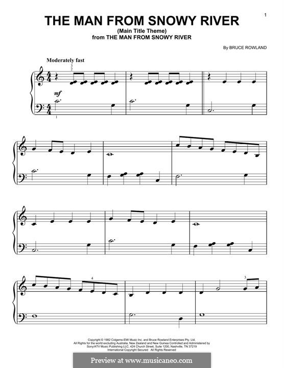The Man from Snowy River: For piano by Bruce Rowland