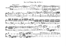 Quartet No.1 in F Major: Arrangement for piano four hands – parts by Ludwig van Beethoven