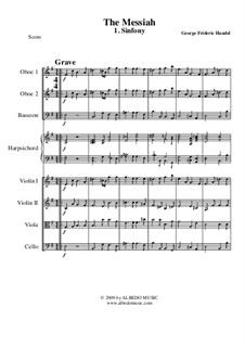 No.1 Overture: For chamber orchestra by Georg Friedrich Händel