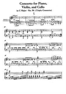 Concerto for Violin, Cello, Piano and Orchestra , Op.56: Version for violin, cello and two pianos four hands by Ludwig van Beethoven