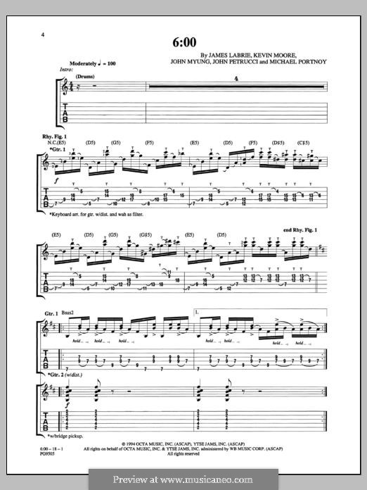 6:00 (Dream Theater): 6:00 (Dream Theater) by Mike Portnoy, John Petrucci, John Myung, James LaBrie, Kevin Moore
