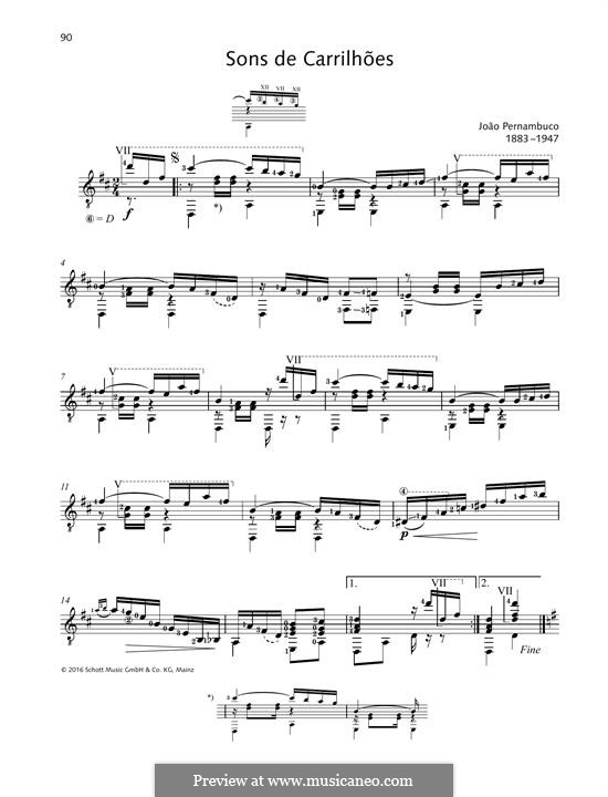 Sons de Carrilhões: For guitar by João Pernambuco