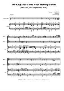 The King Shall Come (with 'Come, Thou Long-Expected Jesus'): Duet for Bb-trumpet by folklore, Rowland Huw Prichard