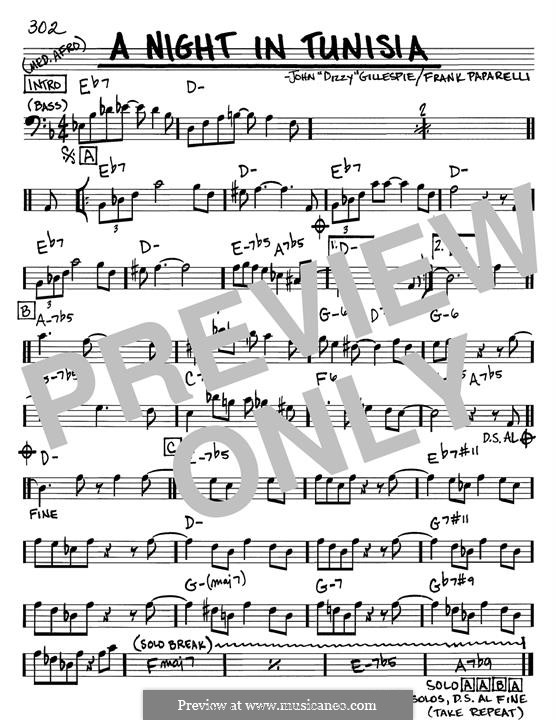 A Night In Tunisia: For bass guitar by Dizzy Gillespie, Frank Paparelli