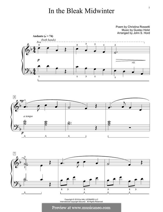 Piano version: For a single performer by Gustav Holst